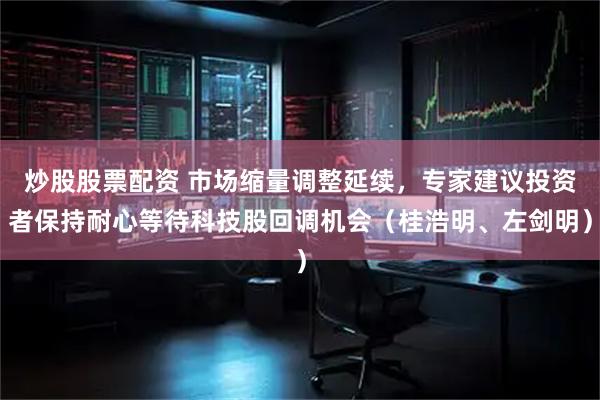 炒股股票配资 市场缩量调整延续，专家建议投资者保持耐心等待科技股回调机会（桂浩明、左剑明）